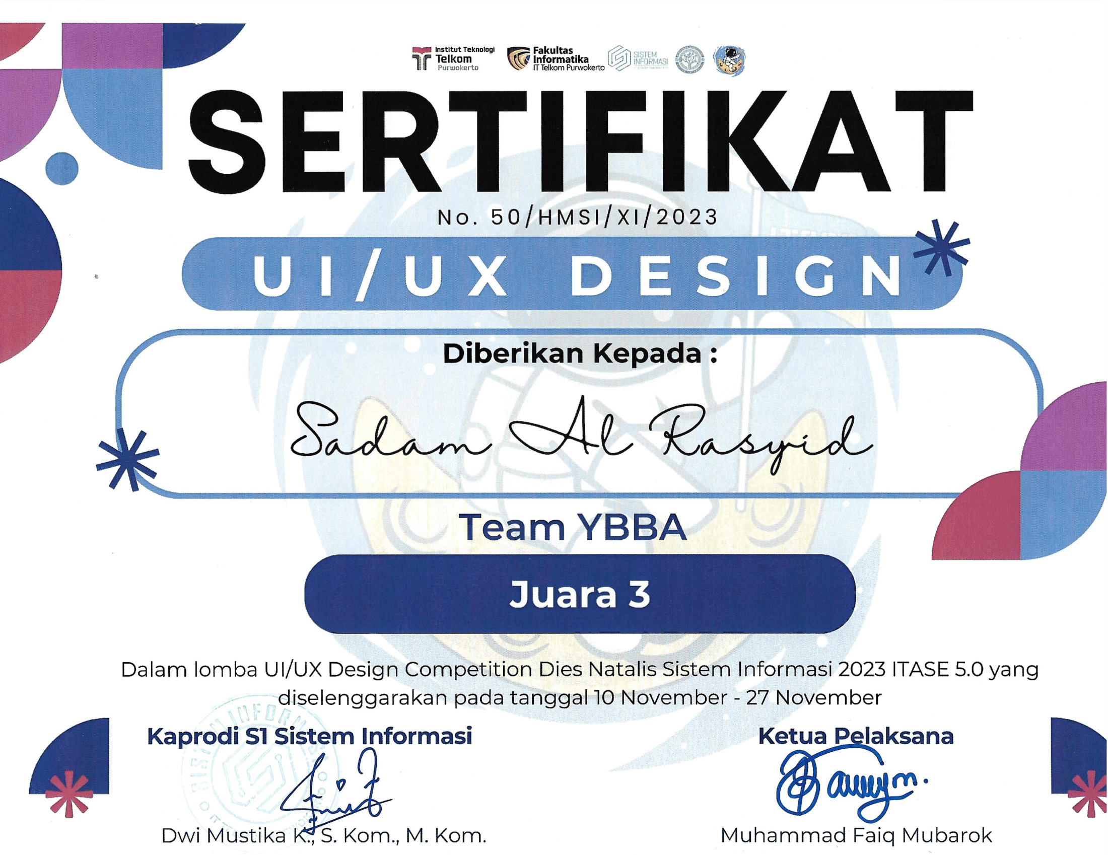 3rd Place β UI/UX Competition Dies Natalis SI ITASE 5.0 2023